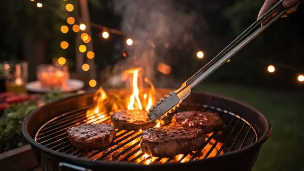 Zahradní kamna s ohněm na terase jako alternativa klasického grilu